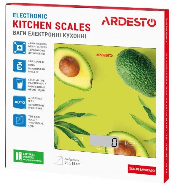 Весы кухонные Ardesto SCK-893AVOCADO - изображение 10