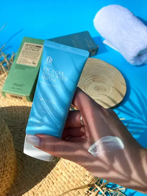 Увлажняющая солнцезащитная крем-сыворотка с центелой Benton CICA Gel Sunscreen Serum SPF50/PA++++ 50ml - изображение 5