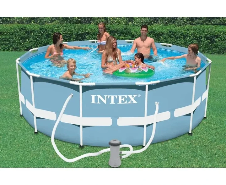 Круглый бассейн каркасный Intex 26718 с фильтром и лестницей 366х122 см на 10685 л Голубой - изображение 2