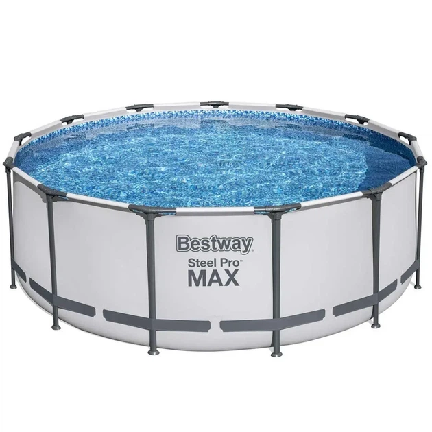 Бассейн каркасный круглый Bestway 56488 с фильтр-насосом и лестницей 457x107 см на 14970 л Серый - изображение 3