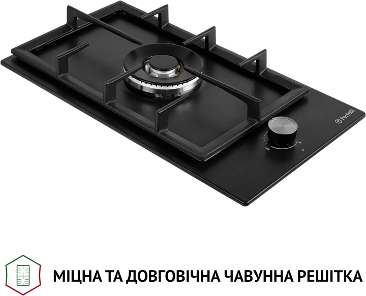 Варильна поверхня газова Perfelli HGM 31404 BL (емаль, чавунні ґрати, турбо-конф.) 261094 - зображення 3