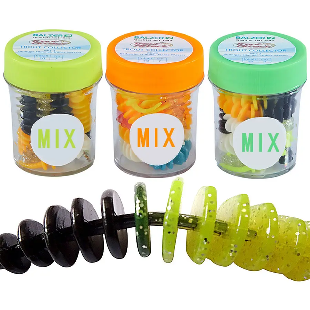 Силікон Balzer Trout Collector 7см 1,5 гр. Color Mix 2 (їстівний Pellet) 16066 207 - изображение 2