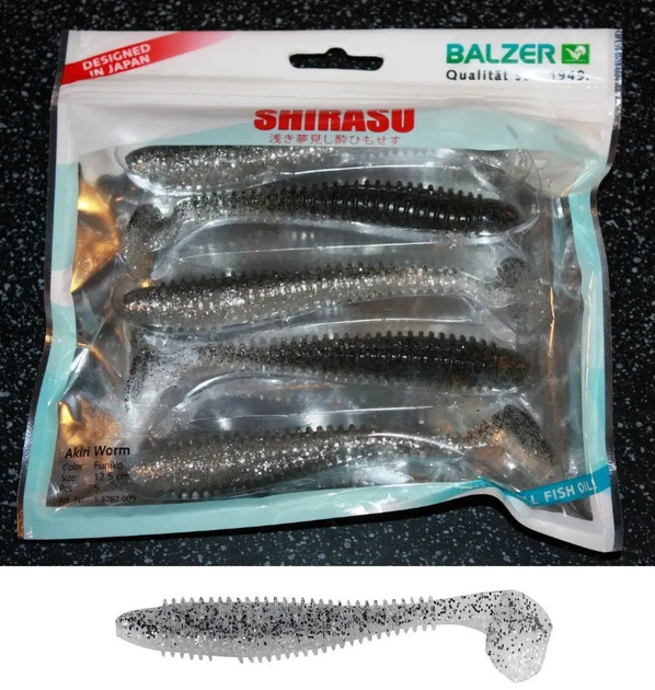 Силікон Balzer Shirasu Akiri Worm 9.5 см 8г Funiko 5шт. (їстівний) 13786 009 - изображение 2