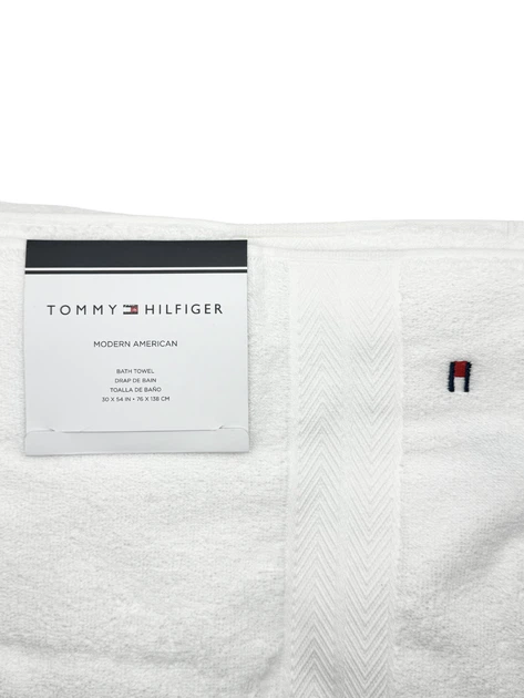 Полотенце махровое 76*138 см Tommy Hilfiger Modern American Банное Белое - Фото 2 Полотенце махровое 76*138 см Tommy Hilfiger Modern American Банное Белое - изображение 2