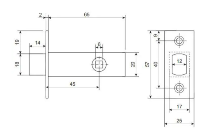 Задвижка врезная APECS L-0126-AB (1 шт) - изображение 2