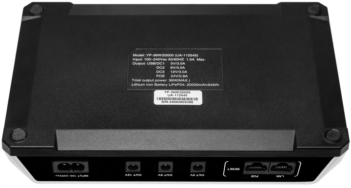 ДБЖ Yepo Mini DC-UPS YP-36W/20000mAh LiFePO4 DC-5V/9V/12V (UA