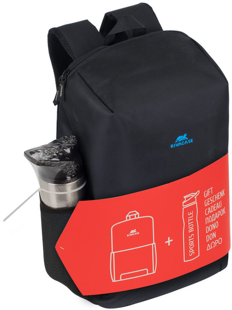 Plecak na laptopa RIVACASE Regent 8068 15.6" Black + butelka sportowa 750 ml (RC8068_BK) - obraz 7