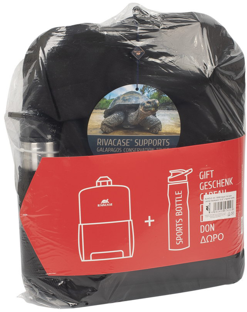Plecak na laptopa RIVACASE Regent 8068 15.6" Black + butelka sportowa 750 ml (RC8068_BK) - obraz 8
