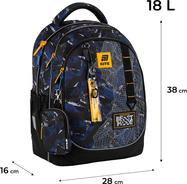 Рюкзак шкільний Kite Education Beast Mode 38x28x16 см 18 л (K25-700M-4) - зображення 2
