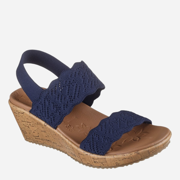 Sandały damskie na koturnie Skechers 119591-NVY 39.5 Niebieskie (198376970086) - obraz 2