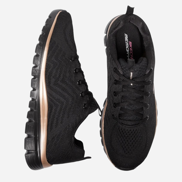 Buty sportowe damskie Skechers 12615-BKRG 36 Czarne (191665877721) - obraz 5