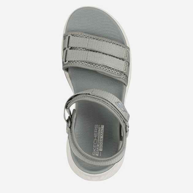 Sandały damskie na koturnie Skechers 141617-OLV 35 Ciemnozielone (198739088984) - obraz 4
