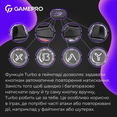Геймпад GamePro GPX13T 2.4G/BT 5.1/USB/PC/iOS/Android RGB Transparent (GPX13T) - изображение 5