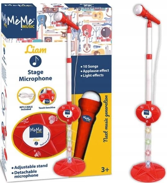 Mikrofon Dante sceniczny ze statywem Czerwony (4897131870307) - obraz 2