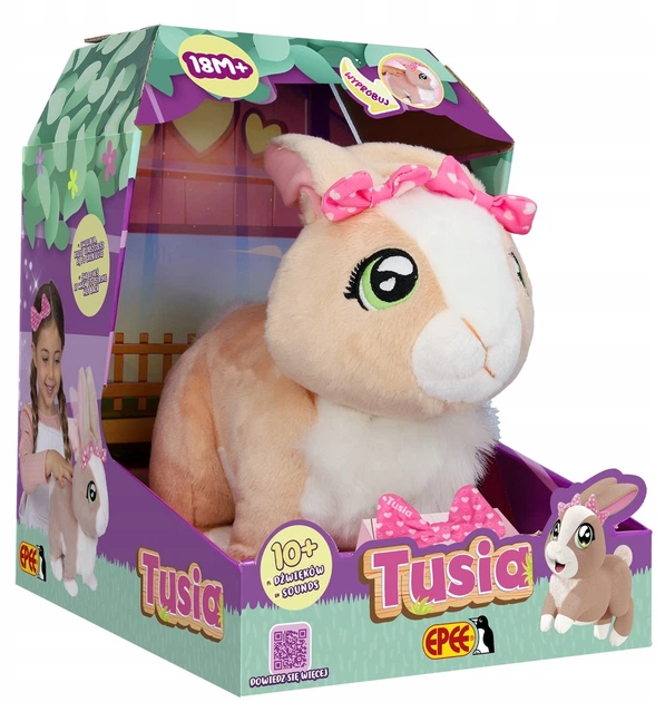 Interaktywna zabawka Epee Tusia beżowa królik + kokardka do włosów dla dziewczynki (5905896601742) - obraz 1