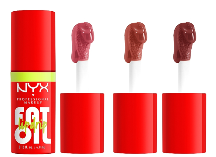 Набір блисків для губ NYX Professional Makeup Home Alone Fat Oil Lip Drip Trio 0 3 х 4.8 мл (800897264406) - зображення 10
