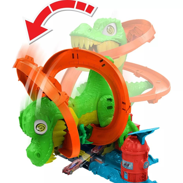 Автомобільний трек Mattel Hot Wheels Monster City T-Rex Blaze Battle JBM73 (0194735264186) - зображення 3