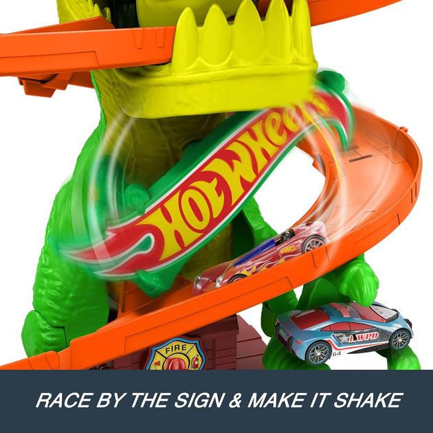 Автомобільний трек Mattel Hot Wheels Monster City T-Rex Blaze Battle JBM73 (0194735264186) - зображення 7