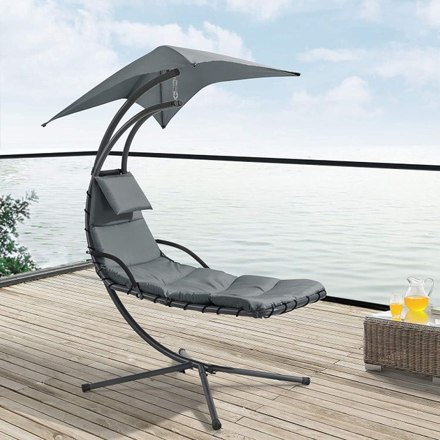 Leżanka huśtawka ogrodowa ModernHome by Multistore ciemnoszara (PH006 DARK GREY) - obraz 8