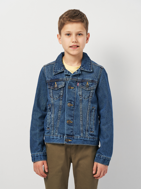 Подростковая джинсовая куртка для мальчика Levis Lvb-Trucker Jacket 9E2058-M8X-LW 170-176 см (16A) Синяя (3665115043266) 
