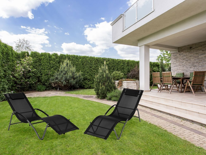 Leżak ogrodowy ModernHome by Multistore czarny (LG033 GREY-BLACK) - obraz 8