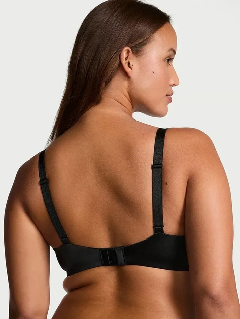 Комплект білизни (ліф+трусики стрінги) зі стразами Victoria's Secret (2133866495142) 80D/M чорний - Фото 3 Комплект білизни (ліф+трусики стрінги) зі стразами Victoria's Secret (2133866495142) 80D/M чорний - зображення 3