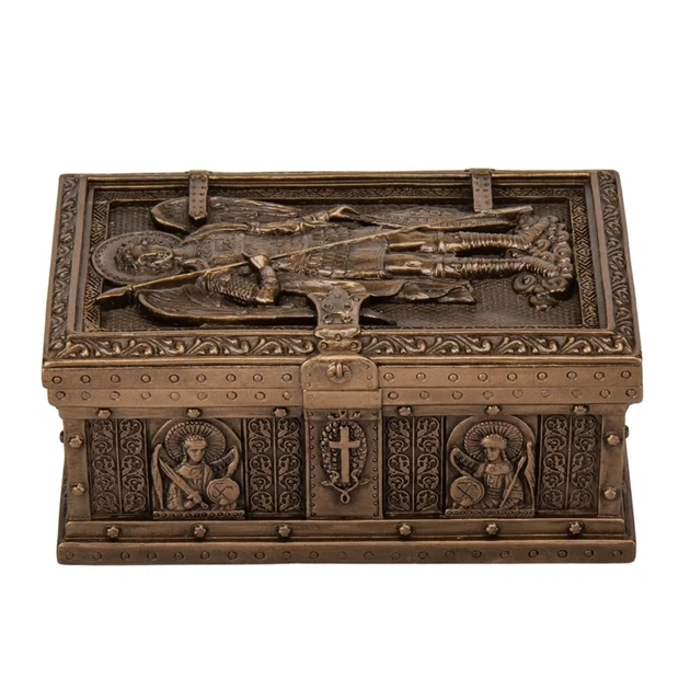 Скринька Архангел Михаїл 11 x 5 см 75917A1 Veronese Бронзовий - Фото 1 Скринька Архангел Михаїл 11 x 5 см 75917A1 Veronese Бронзовий - зображення 1