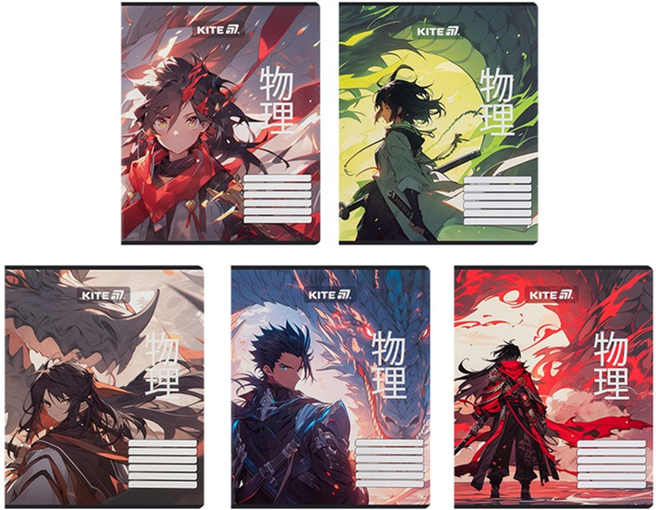 Набір шкільних зошитів Kite Anime 18 аркушів Лінія 20 шт (K25-237-1) - зображення 1
