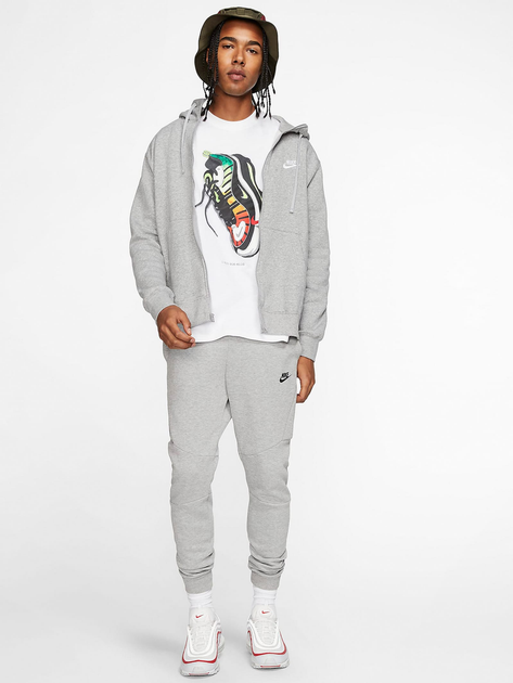 Толстовка на флісі на блискавці чоловіча Nike M Nsw Club Hoodie Fz Bb BV2645-063 M Сіра (193147702545) - зображення 3