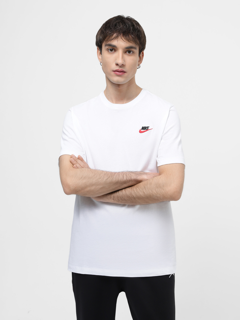 Футболка бавовняна довга чоловіча Nike M Nsw Club Tee AR4997-100 S Біла (191888618309) - зображення 1