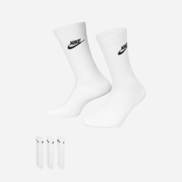 Набір жіночих шкарпеток 3 пари Nike U Nk Nsw Everyday Essential Cr DX5025-100 34-38 (S) Білий (196148785685) - зображення 2