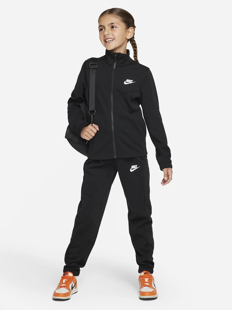 Підлітковий спортивний костюм для дівчинки Nike K Nsw Tracksuit Poly Fz Hbr FD3067-010 158-164 см (XL) Чорний (196607053065) - зображення 1