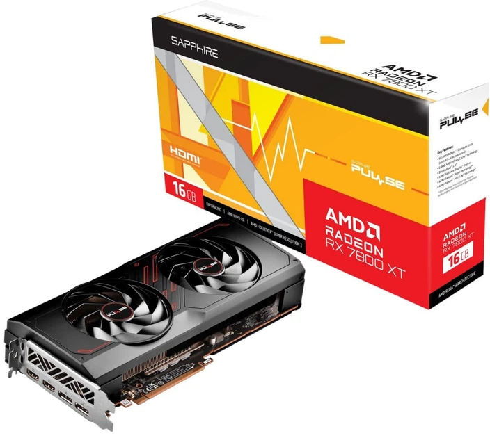 【美品】SAPPHIRE PULSE Radeon RX 7800 XT Відеокарта Sapphire AMD Radeon RX 7800 XT 16Gb PULSE GAMING (11330