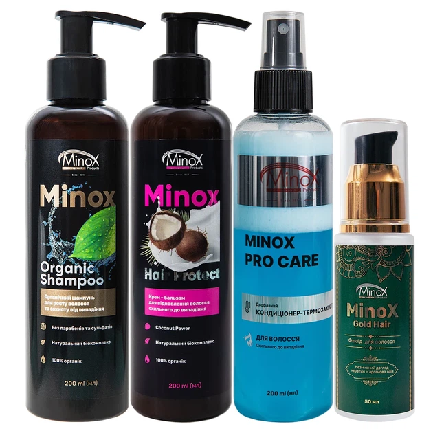 Комплекс по уходу за волосами Minox Daily Care (шампунь, крем-бальзам, двухфазный кондиционер, флюид) - Фото 1 Комплекс по уходу за волосами Minox Daily Care (шампунь, крем-бальзам, двухфазный кондиционер, флюид) - изображение 1