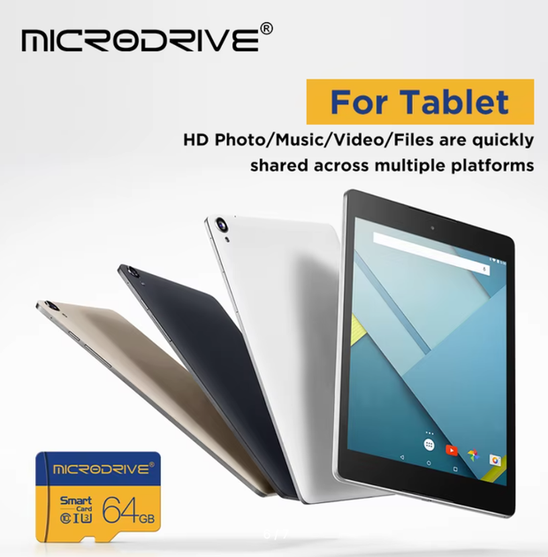 Карта памяти Micro SD MicroDrive 64Gb U3 A1 class 10 + SD адаптер - Фото 3 Карта памяти Micro SD MicroDrive 64Gb U3 A1 class 10 + SD адаптер - изображение 3