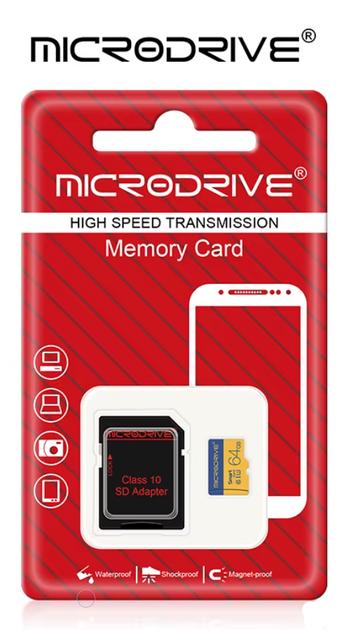 Карта памяти Micro SD MicroDrive 64Gb U3 A1 class 10 + SD адаптер - Фото 4 Карта памяти Micro SD MicroDrive 64Gb U3 A1 class 10 + SD адаптер - изображение 4