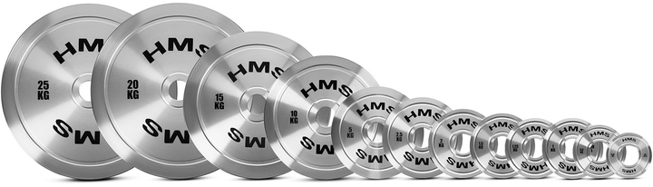 Talerz olimpijski HMS TOS25 kalibrowany stalowy 2.5 kg (5907695511772) - obraz 4