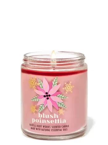 Ароматизированная свеча Blush Poinsettia Bath & Body Works 198г - Фото 1 Ароматизированная свеча Blush Poinsettia Bath & Body Works 198г - изображение 1