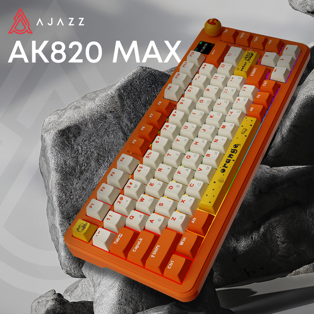 Клавиатура беспроводная Ajazz AK820 MAX PLUS Avocado Switch Orange