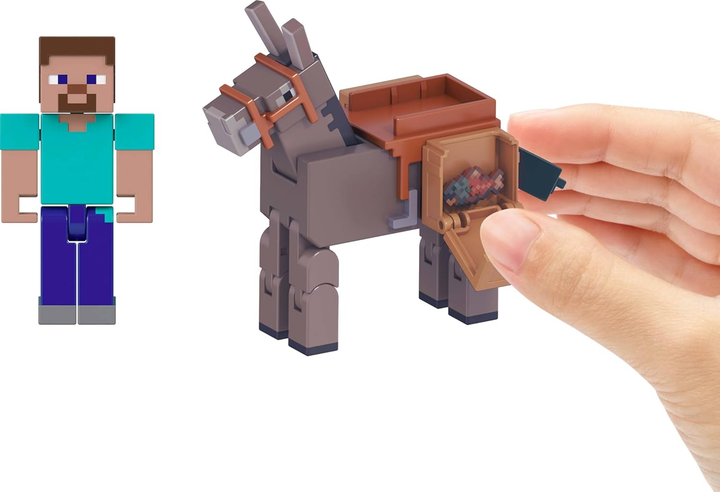 Figurki Mattel Minecraft Deluxe Steve & Donkey JCN54 (0194735273621) - obraz 5