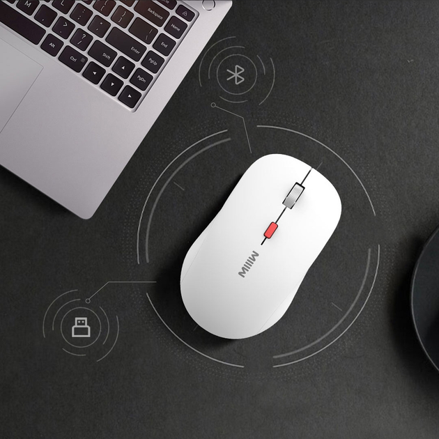 Мышь Xiaomi MiiiW Wireless/Bluetooth Mouse White (MW23M22 White) - изображение 3