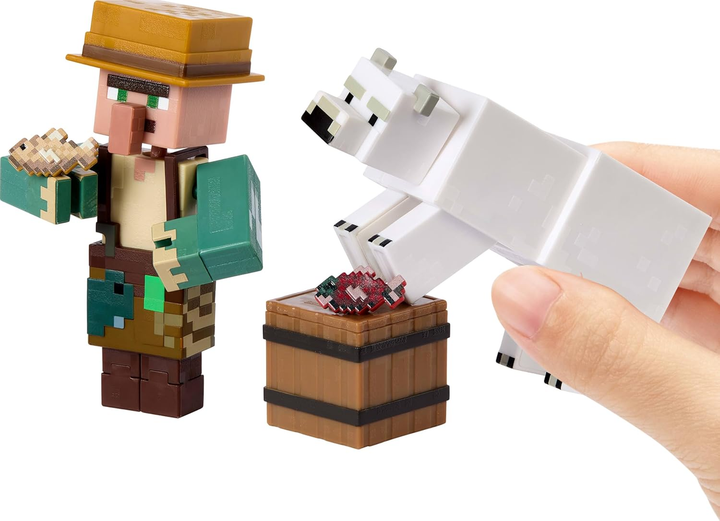 Фігурки Mattel Minecraft Deluxe Fisherman & Polar Bear JCN49 (0194735273423) - зображення 4
