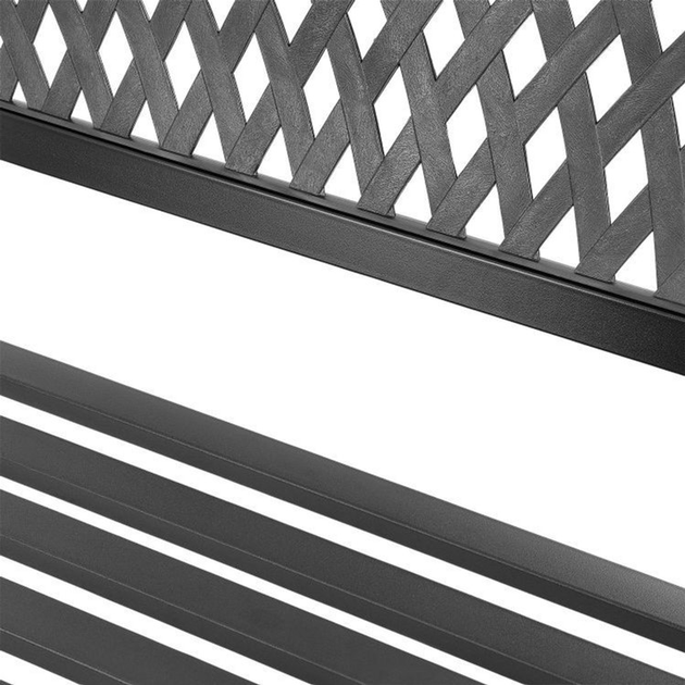 Ławka ażurowa ogrodowa ModernHome by Multistore z oparciem Black (5904265074088) - obraz 6