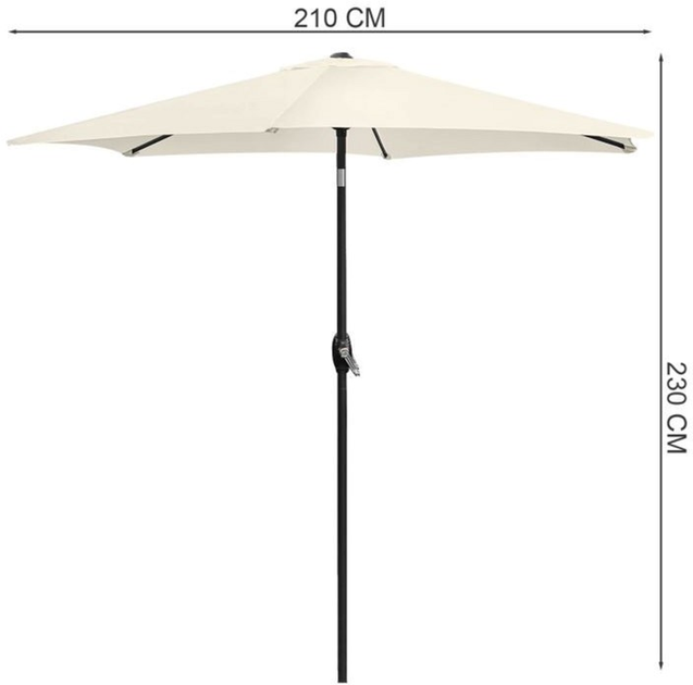 Parasol ogrodowy ModernHome by Multistore Capri 210 cm Beige (5904265078116) - obraz 9
