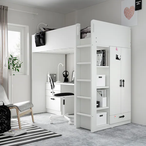 Кровать-антресоль SMASTAD IKEA 994.288.66 белый - Фото 2 Кровать-антресоль SMASTAD IKEA 994.288.66 белый - изображение 2
