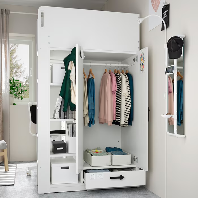 Кровать-антресоль SMASTAD IKEA 094.355.88 белый / серый - изображение 5