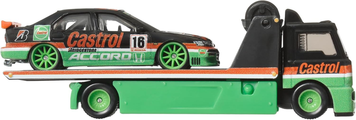 Pojazd Mattel Hot Wheels Premium Car Culture Team Transport '96 Honda Accord & Fleet Street #65 1:64 HRV46 (0194735186297) - obraz 3