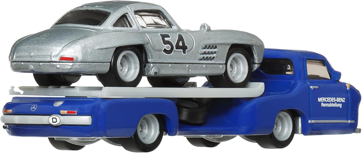 Машинка Mattel Hot Wheels Premium Car Culture Team Transport Mercedes-Benz 300SL & Mercedes-Benz '55 Blaues Wunder #70 1:64 HRV48 (0194735186242) - зображення 3