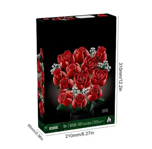 Конструктор icons букет роз 822 детали Botanicals (10328) flowers Bouquet of Roses - изображение 2