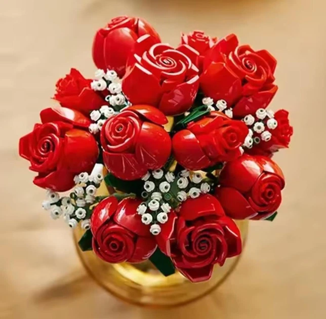Конструктор icons букет роз 822 детали Botanicals (10328) flowers Bouquet of Roses - изображение 8